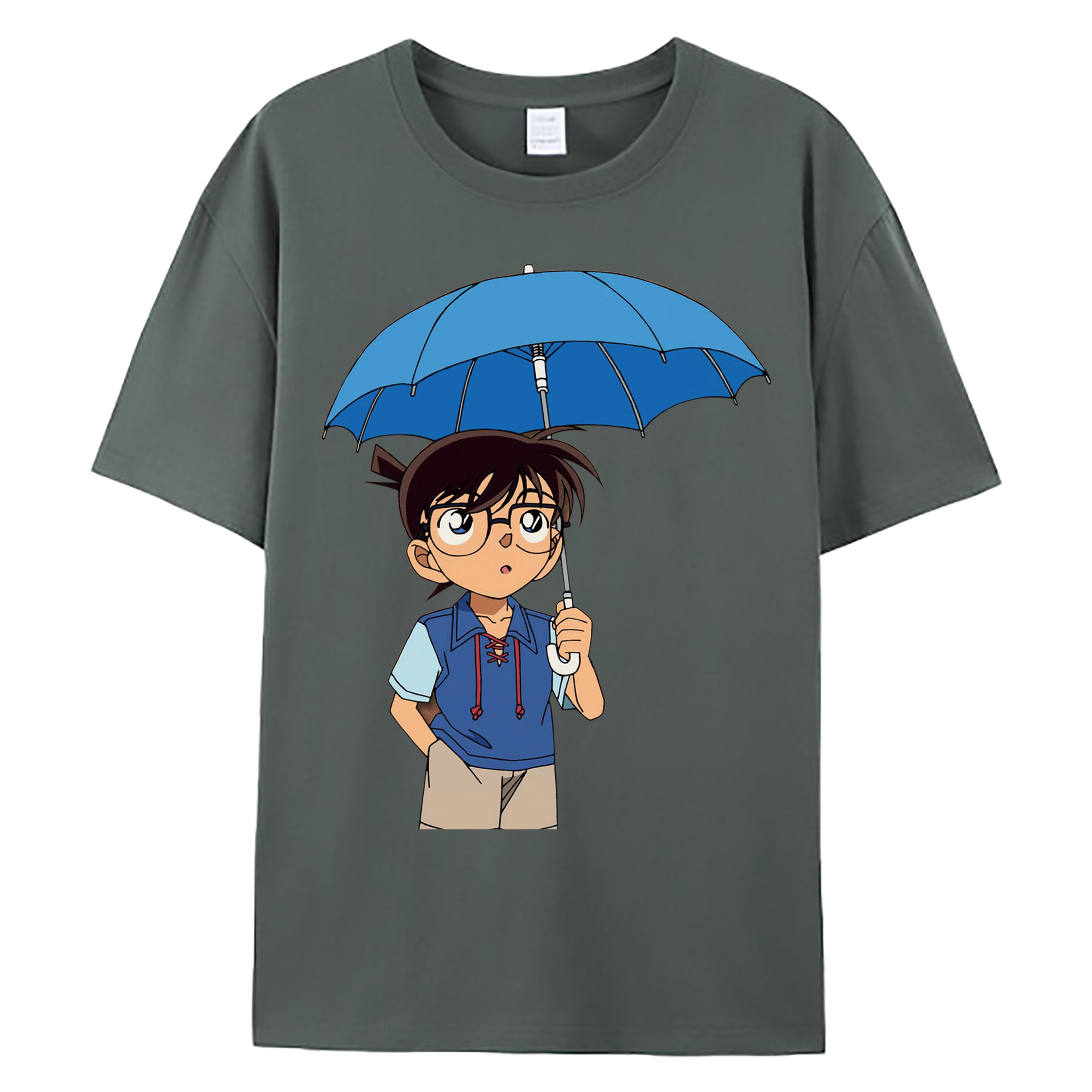 （画像用） 名探偵コナン 江戸川 コナン Detective Conan Conan Edogawa 綿100％ メンズ半袖Tシャツ｜肌触りやわらか＆通気性